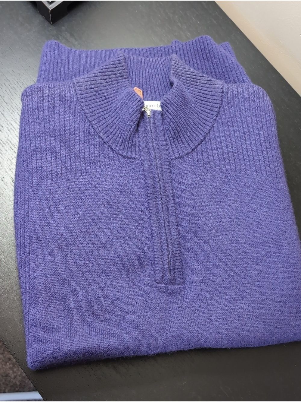 Channers Luxury 100% Cashmere  Purple 1/4 Zip Sweater Vest Sz Large